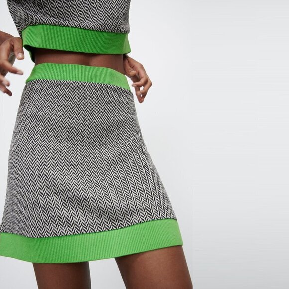 ZARA | Chevron Skirt | Sz. S - Picture 1 of 7